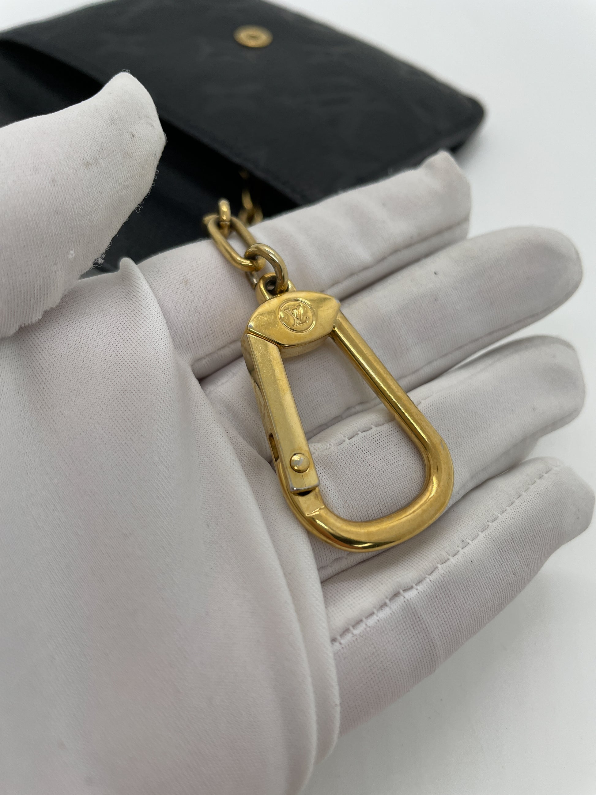 Louis Vuitton Monogram Empreinte Key Pouch, Black