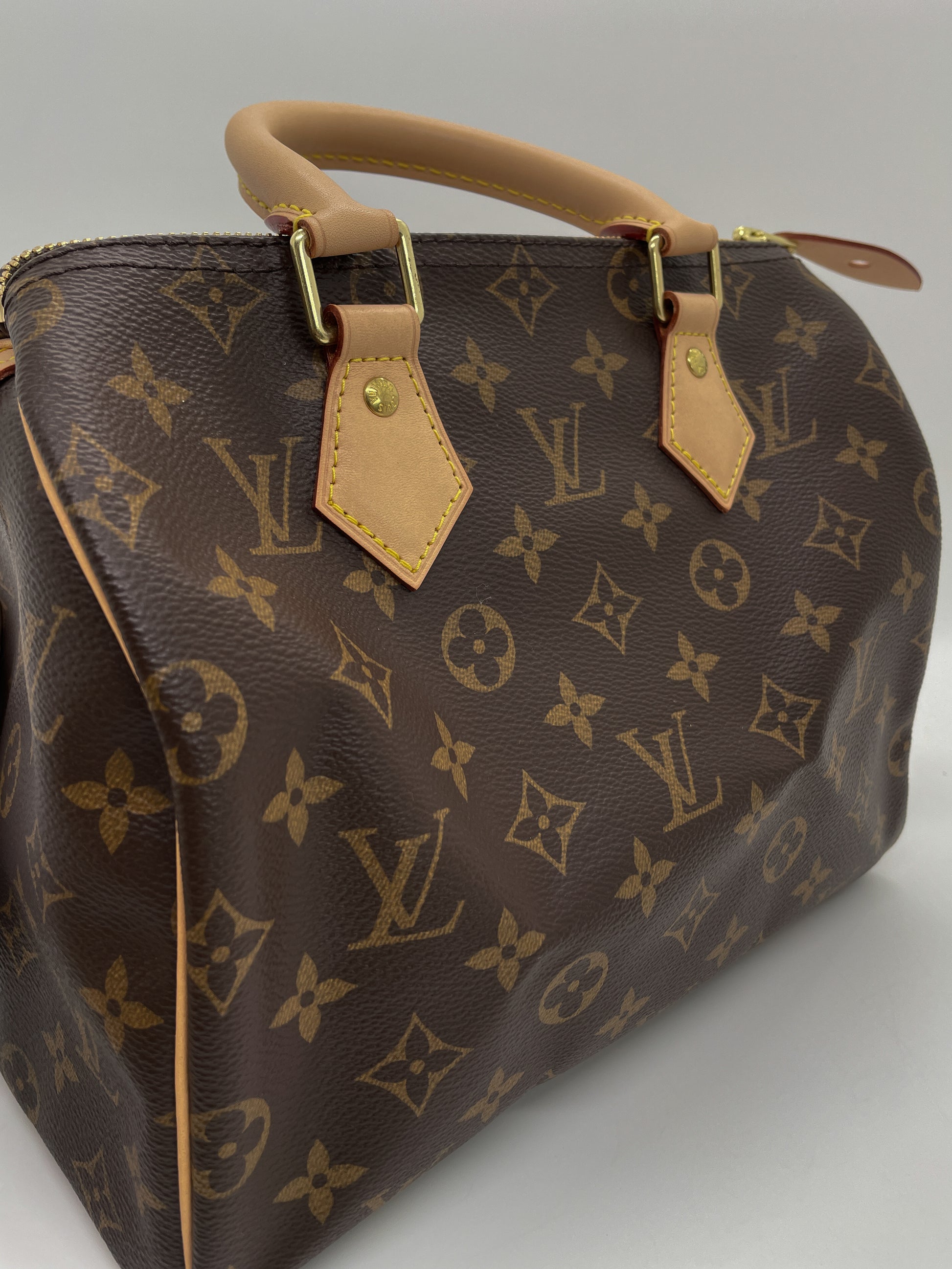 Louis Vuitton - Authenticated Speedy Handbag - Cloth Brown for Women, Good Condition
