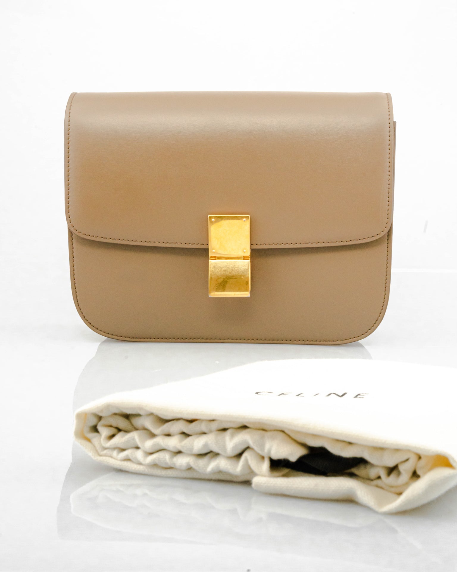 Women celine medium classic online bag in box calfskin